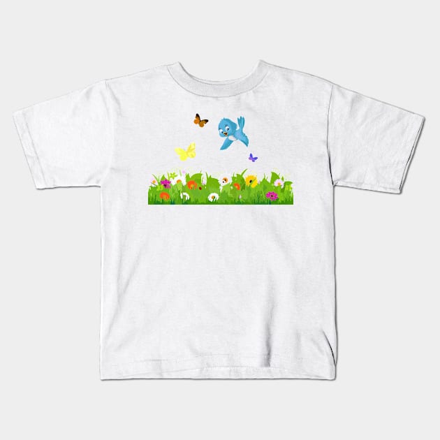 bird in the sky Kids T-Shirt by babul hasanah